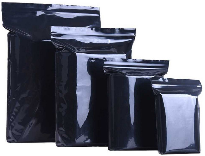 차광 비닐 지퍼백 100개 블랙 파우치 보관 봉투 택배, 1개
