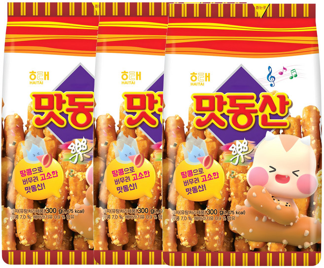 해태제과 맛동산, 300g, 3개