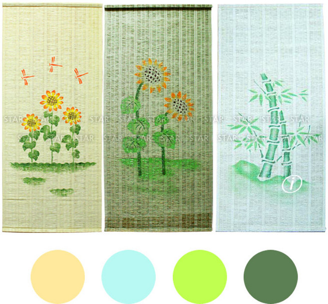 현풍 창문발 소 해바라기 대나무 모기장 문발 여름 시원 모기 인테리어 커튼 창문, 라임