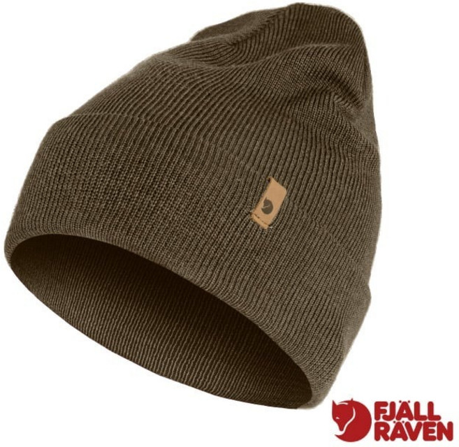 【Fjallraven 小狐狸】雙層保暖美麗諾 羊毛帽 Classic 滑雪帽 針織帽 翻折遮耳毛帽 北極狐 77368