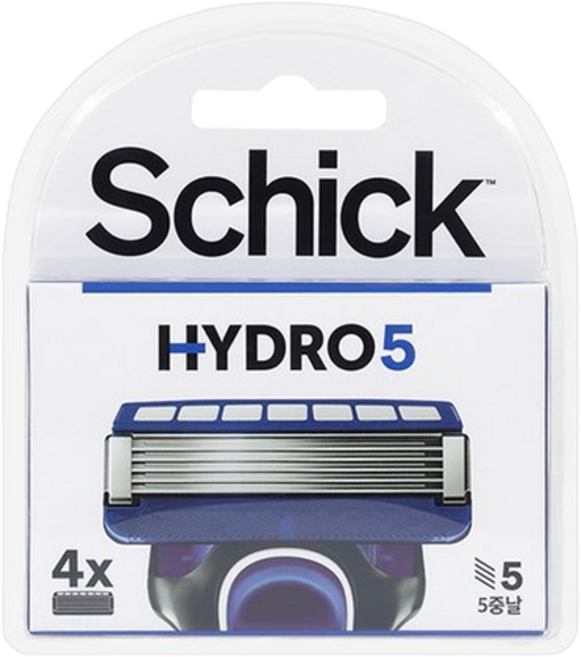 쉬크 하이드로5 프리미엄 면도날 리필, 4개입, 1개
