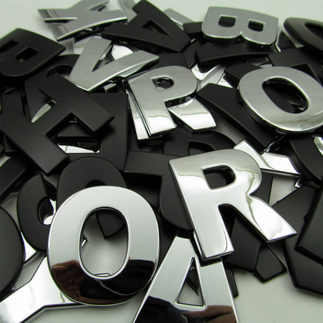 대형 메탈 크롬 이니셜스티커 블랙 실버 대문자 영문 알파벳 숫자 차량스티커, 대문자I, 1개