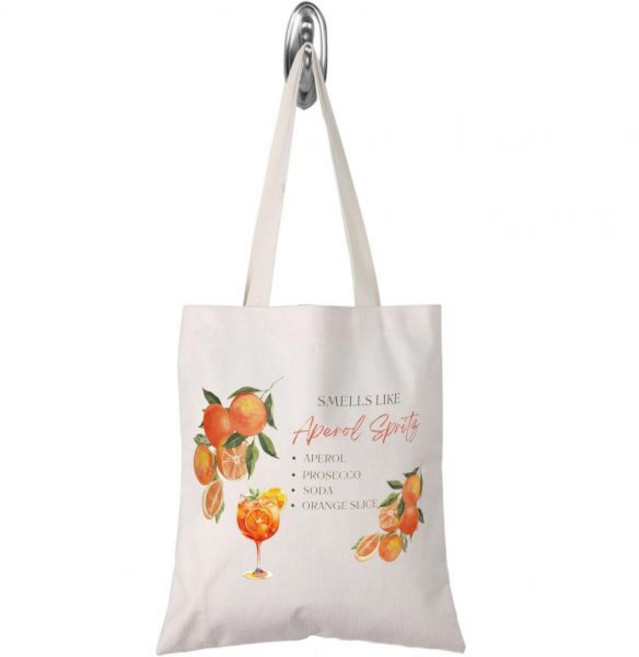 TSOTMO 아페롤 스프리츠 애호가 선물 음료 테마 냄새 토트백 칵테일 여름, Smells Tote