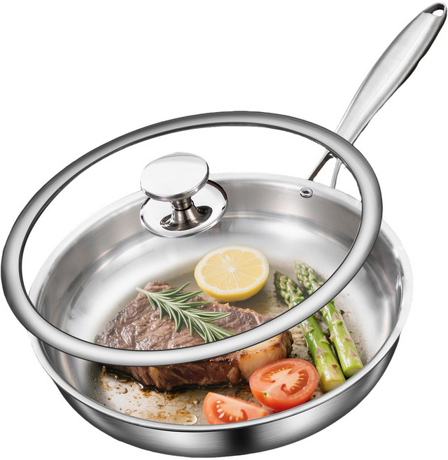 호밍사이 프라이팬 후라이팬 인덕션 304 스텐 통5중 논스틱 팬 프라이팬 가정용 프라이팬, 1개, 28cm