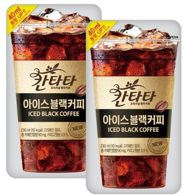 롯데 칸타타 아이스 블랙커피, 230ml, 10개