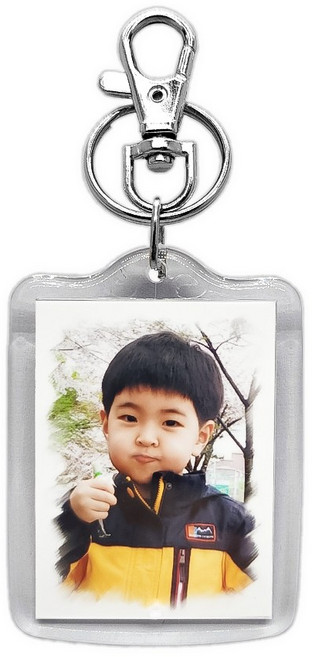 뉴튤립사각 사진열쇠고리-사진포함-주문제작, 1개