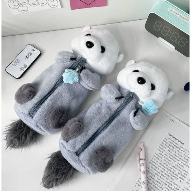 악세사리하우스 귀여운 수달 해달 필통 화장품 파우치 키링 동전 지갑, PUC 24 수달