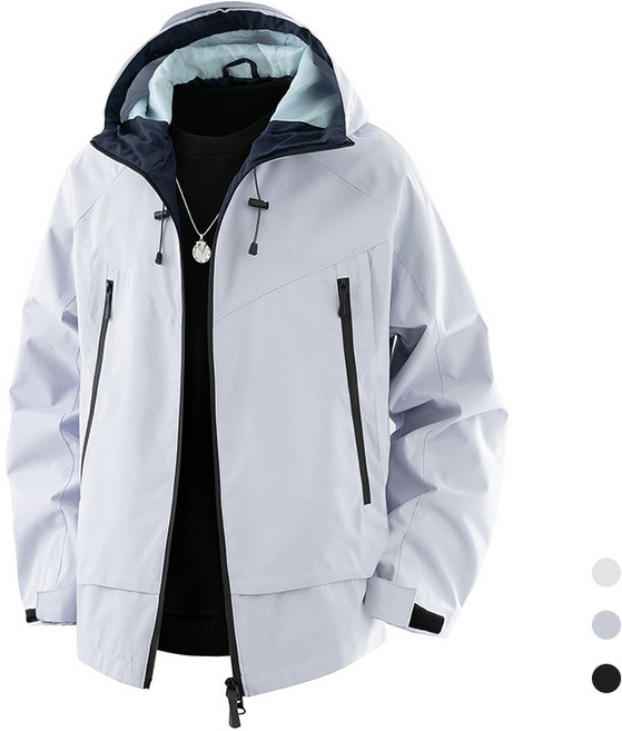 BLACK K7 남성 후드 바람막이 트레이닝 등산복 지퍼 방수자켓