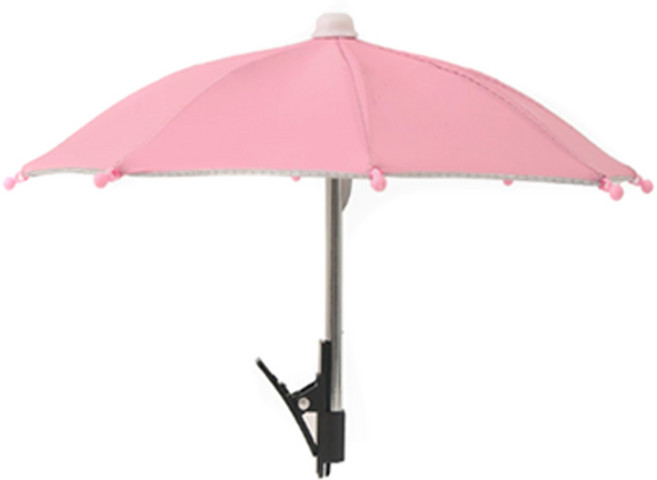 락모터스 오토바이 햇빛가리개 미니 우산 빗물 차단 방수 거치대, 1개, 핑크