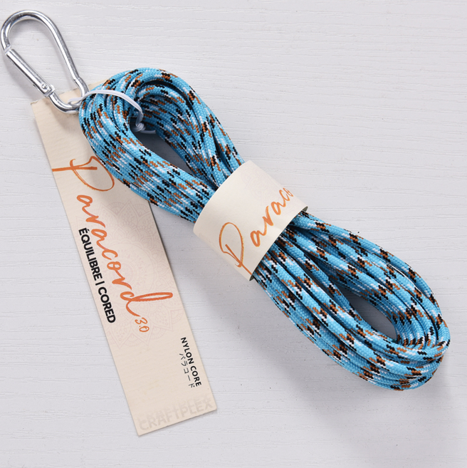 3mm 배색 파라코드 카라비너 5m 멀티 컬러 파라코드 팔찌 마스크 스트랩 리드줄 마크라메 재료, 1개, 24.오션