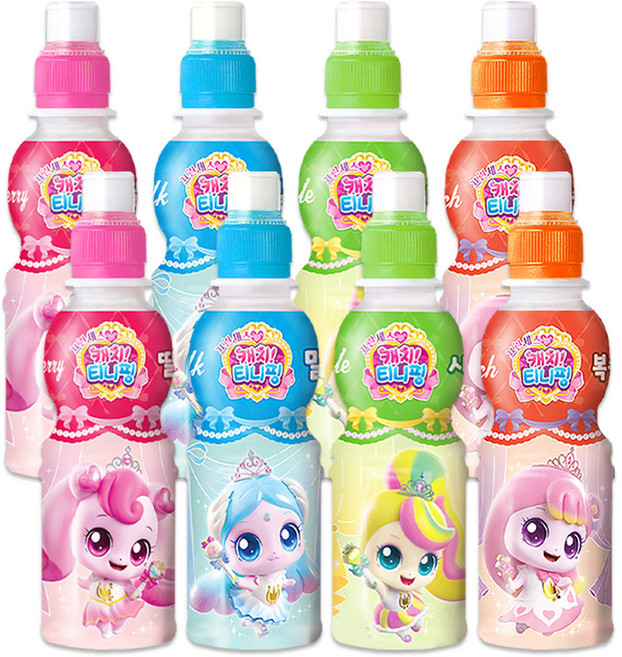 캐치티니핑 페트 음료 4종 밀크맛+사과맛+딸기맛+복숭아맛, 200ml, 8개