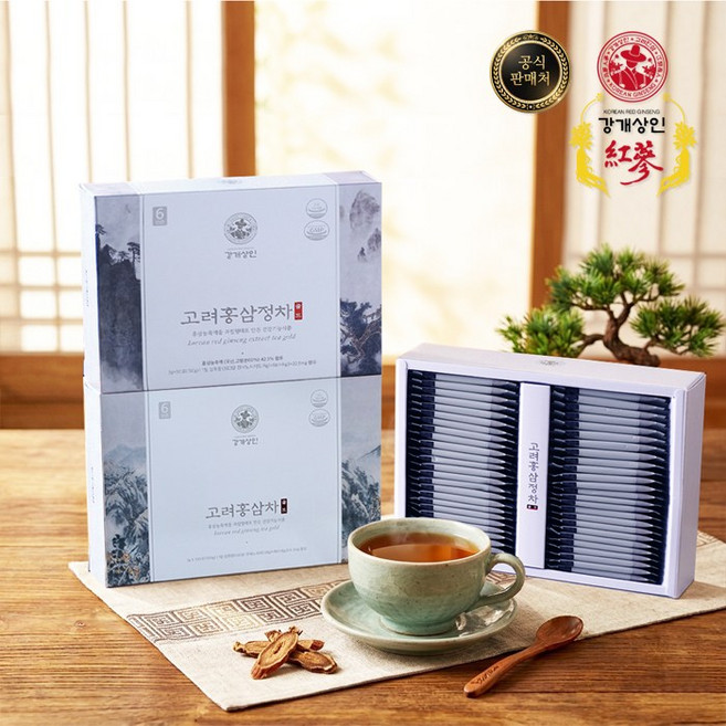 강개상인 고려홍삼정차 고려홍삼차 2종 세트(50포x50포 총 100포) 6년근 맛과 향을 즐겨보세요, 3g
