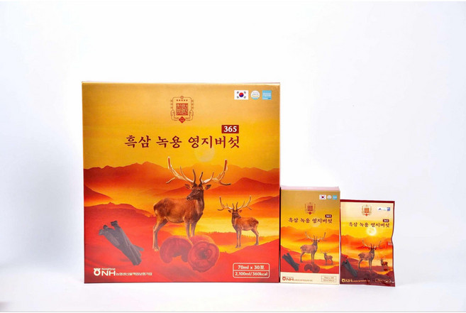 국내산 6년근 흑삼 농축액 영지버섯 녹용 2.1L, 3개, 30회분