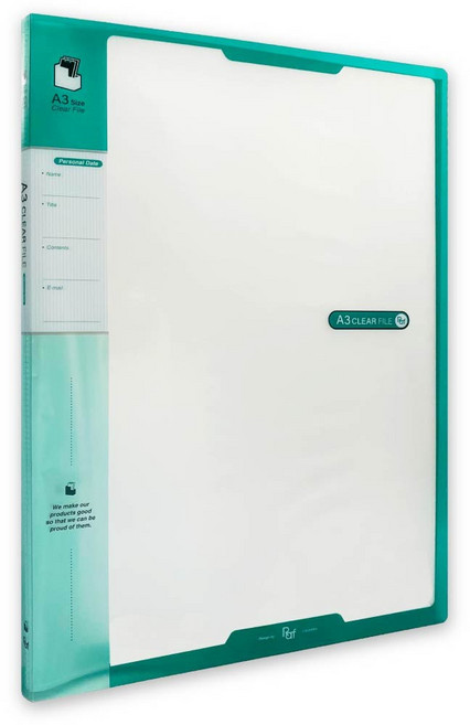 오렌지오피스 반투명 A3화일 포스터 클리어화일 브로마이드 정리, 그린