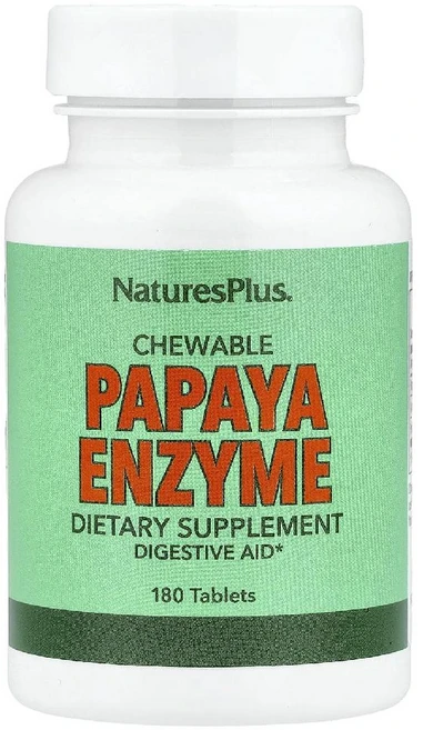 네이처스플러스 파파야 효소 츄어블 Papaya Enzyme Chewable 180정, 1개 - 쿠팡