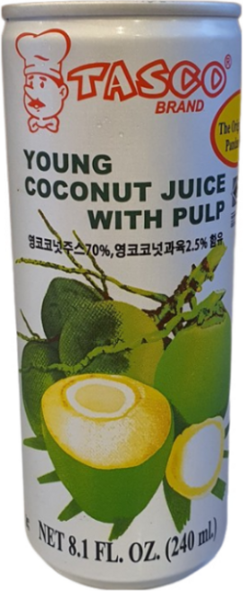 태국 코코넛 음료 타시코 TASCO YOUNG COCONUT JUICE WITH PULP 240ml, 12개