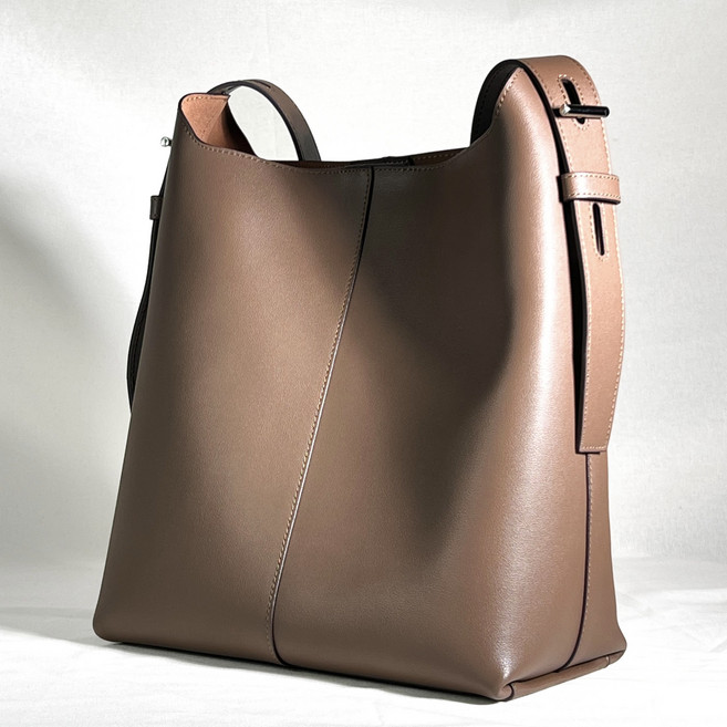 리얼 소가죽 엣지 스퀘어 버킷백 여성 데일리 숄더백