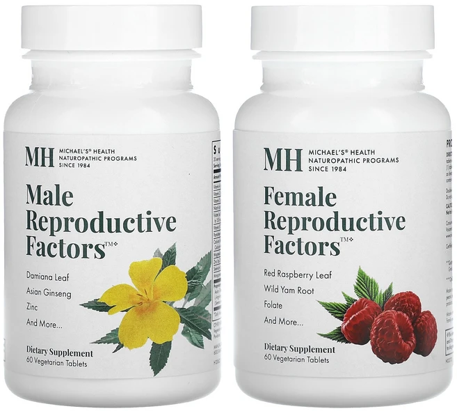 Michael's Health 남성 및 여성 Reproductive Factors커플 팩 2병 각 베지 정제 60정 Health (마이클스 헬스) - 쿠팡