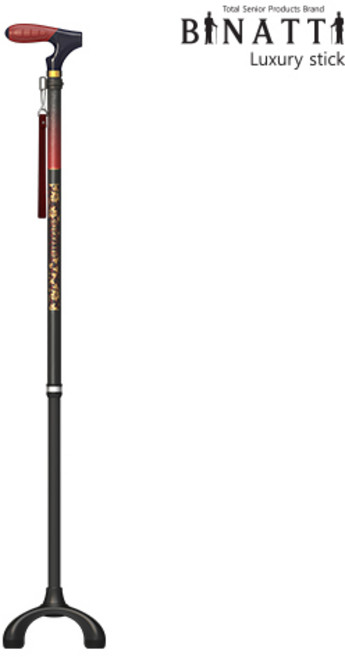 비나띠 사발이02 와인 10단계 높이조절 가벼운 카본 노인 네발지팡이 404g 추석선물, 1개