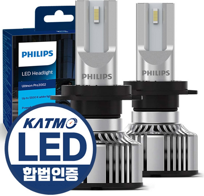 필립스 LED 프로 전조등, 2개, H7
