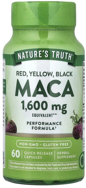네이처스 트루스 레드 옐로우 블랙 마카 1 600mg Nature's Truth Red Yellow Black Maca 1 600 mg 60정, 1개 - 쿠팡