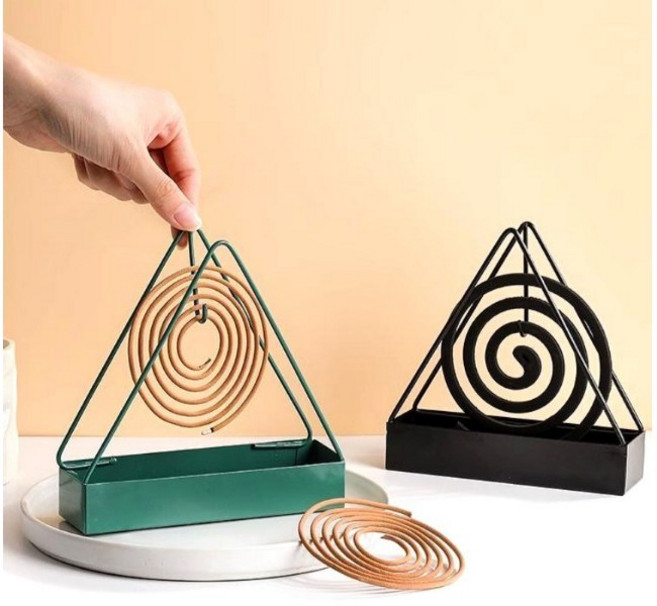 1+1 모기향스탠드 거치대 캠핑용품 모기향 홀더 벌레퇴치 휴대용, 그린1개+블랙1개