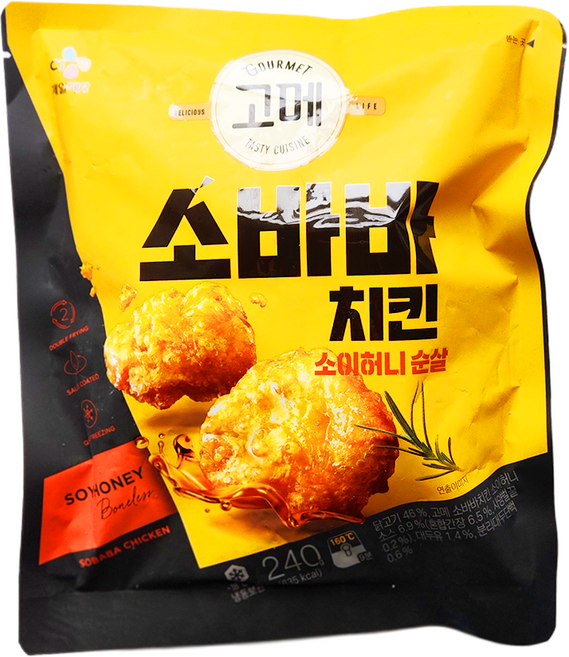 CJ 고메 소바바 치킨 소이 허니 순살 240G, 7개