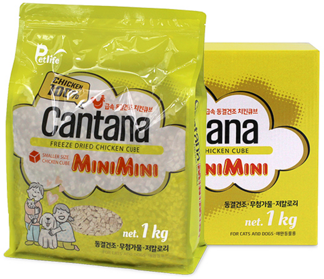 칸타나 동결건조 치킨 큐브 미니미니 1kg 고양이간식 (미니타입), 1개