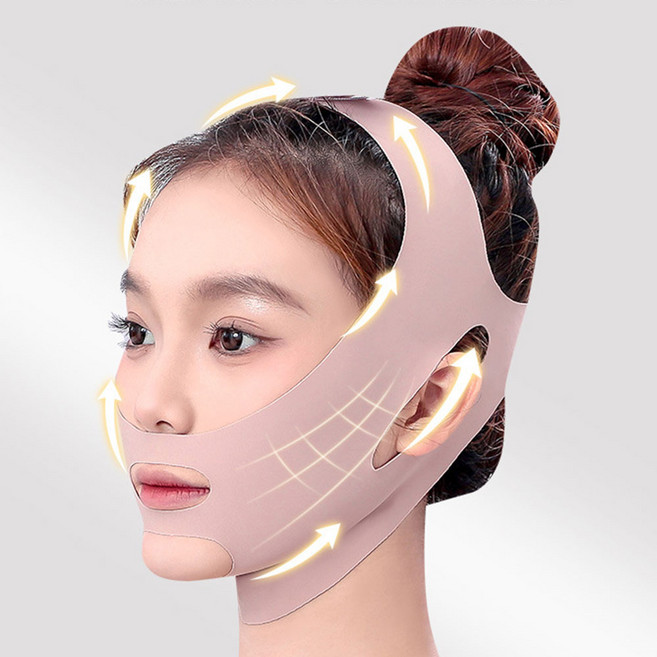 처진 턱살 고민 끝 집앞상점 V라인 집중 케어 리프팅 2중 밴드, 연핑크, 1세트