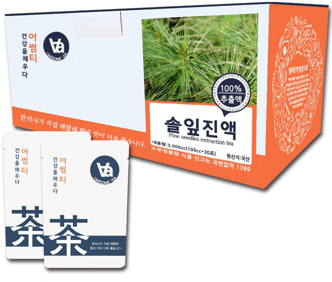 중저온추출 16시간 국산 솔잎 즙 엑기스 진액, 100ml, 30개