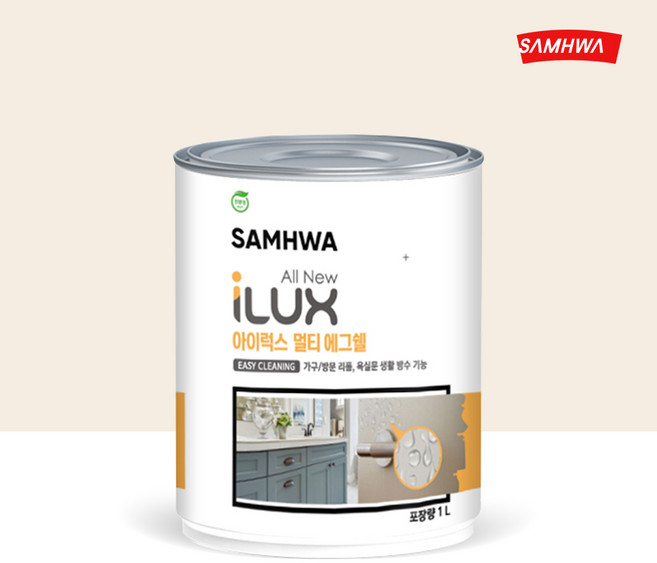 삼화페인트 아이럭스 멀티 에그쉘 목재 몰딩 방문 싱크대 가구페인트 계란광, 휘핑 크림(SH S 0502-Y), 1L, 1개