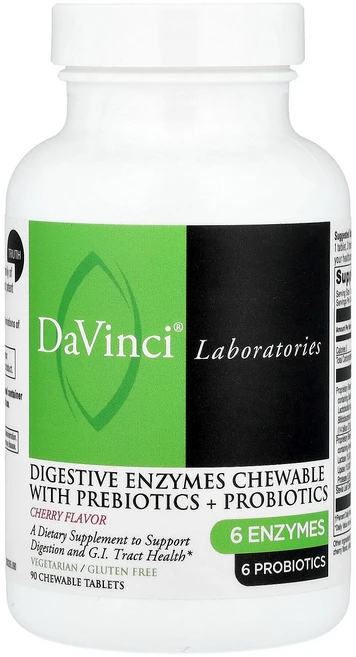 DaVinci Laboratories 소화 효소 및 프리바이오틱 + 프로바이오틱 함유 츄어블 체리 맛 츄어블 정 90정 Laboratories (다빈치 래보라토리스), DaVinci Laboratories (다빈치 래보래토, 1개 - 쿠팡