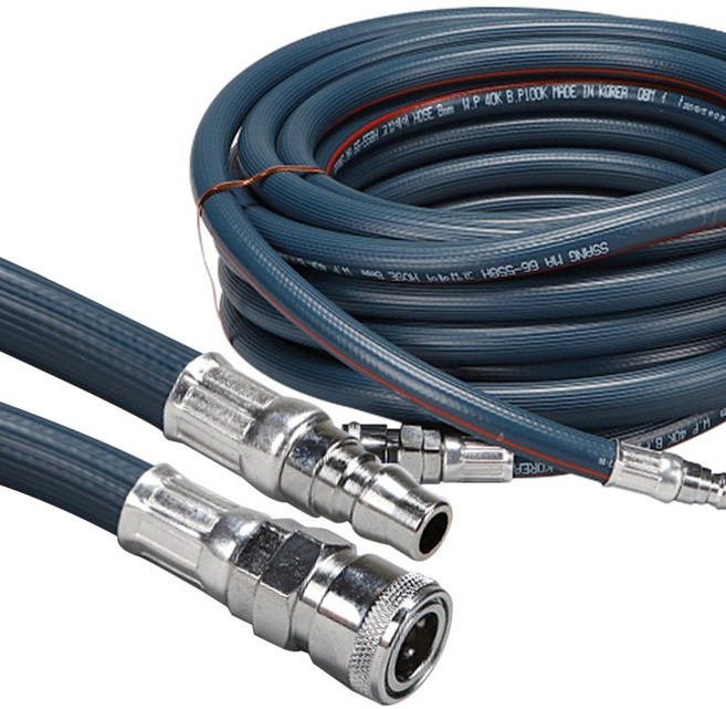 국산 고압 에어호스 휴대용 8mm 15M 20M 30M 카플러 장착 SH20 에어 공급 닛플 카플링 콤프레샤 연결 호스, 1개