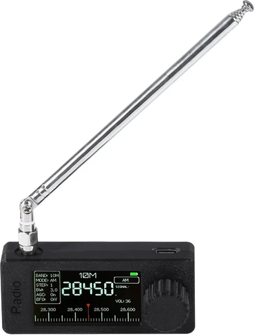 블루투스 SI4732 0.5-108 MHz LSB AM FM 포켓 미니 휴대용 라디오 수신기, 02 with one antenna