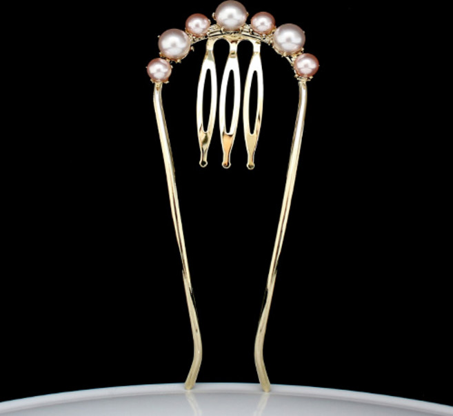 모아콤 보테스틱 sts012 라인 - 올진주 (골드) 수공예 머리핀 쉬운 반묶음 올림머리 당고 만두 연출 특허상품 뒤꽂이 데일리 한복 웨딩