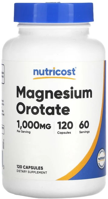 Nutricost 마그네슘오로테이트 1000mg 캡슐 120정(캡슐 1정당 500mg), Nutricost마그네슘오로테이트1000mg캡슐120정, 1개, 120정 - 쿠팡