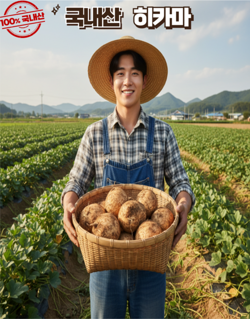 25년 갓 수확한 국내산 히카마 (출시기념 행사 100박스 한정) [3MM], 1박스, 3KG