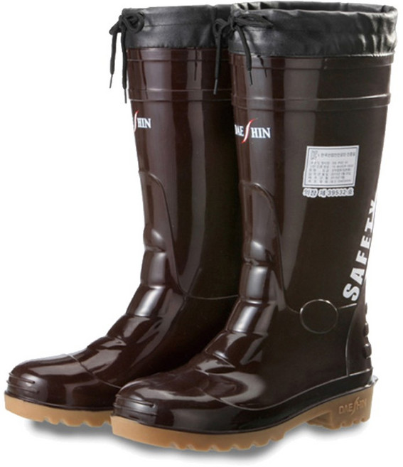 대신 DS 난슬립인젝션안전장화(DS-PVC-01) 갈색장화 끈장화 작업장화 안전장화