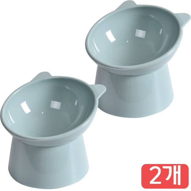 에쉬울프 강아지밥그릇 파스텔 강아지 고양이 애견 밥그릇 물그릇 식기 1+1, 그레이, 1개