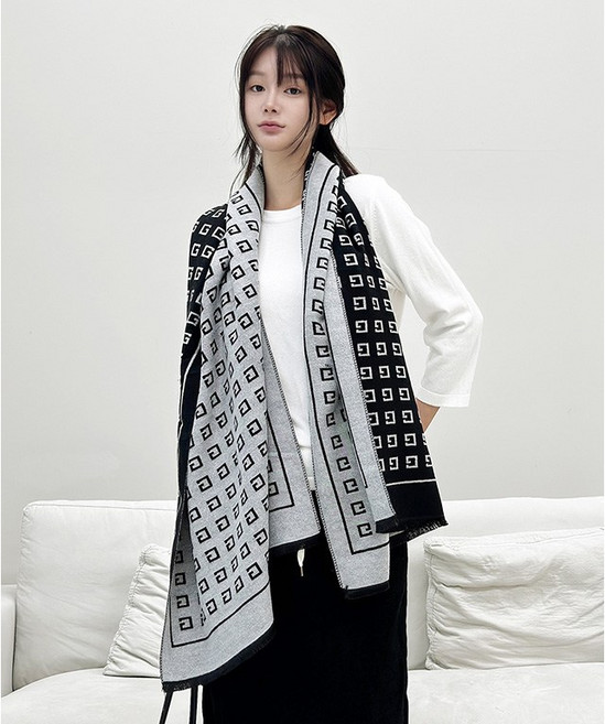 글램디아 부드러운 캐시미어 감촉 숄 스카프 겸용 롱 머플러