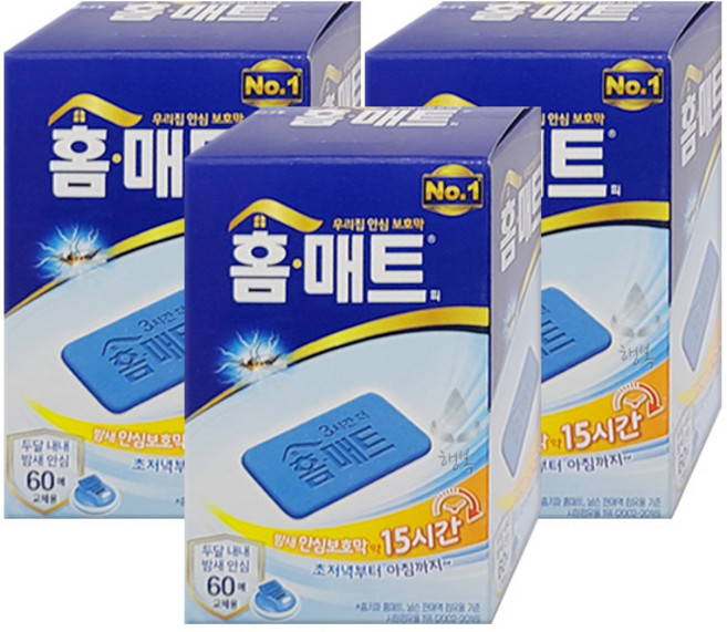 홈매트 교체용 리필 살충제 60p, 60g, 3개