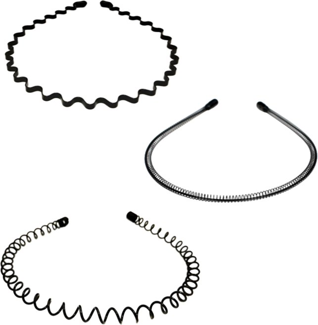 호미네 남자 머리띠 철사 스프링 얇은 헤어밴드 3종