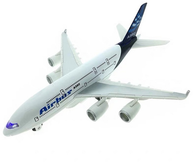 聲光合金迴力A380飛機模型 (附展示盒), C