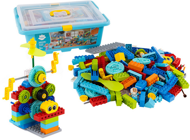 제노그로우 전동파워 기어블럭 레고호환블럭 작동완구 벌크블럭, 1개