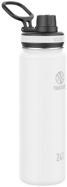 Takeya 오리지널 진공 전열처리 스테인레스 스틸 물병 네이비 24 oz, 24온스, 화이트