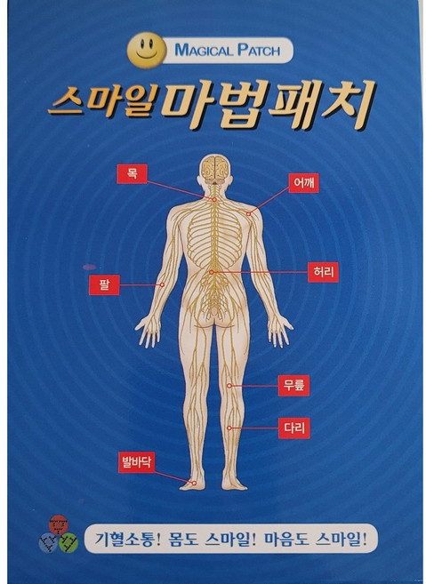 신통방통패치시원한 발바닥 손가락 근육통 관절 종아리 통증 어디든 건강 힐링 휴대용, 1개