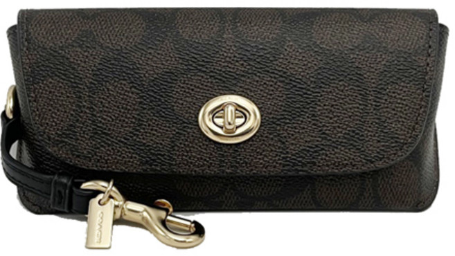 COACH 眼鏡墨鏡收納盒 C LOGO 精品保護 深咖