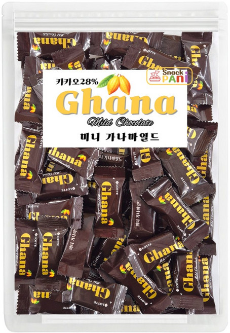 스낵파니 가나 초콜릿 미니 대용량 개별포장 50개입