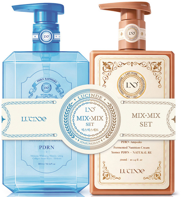 뤼산드 PDRN 사파이어 올인 앰플 300ml + 연어 발효 앰플크림 300ml 올인원 믹스믹스 세트, 1세트