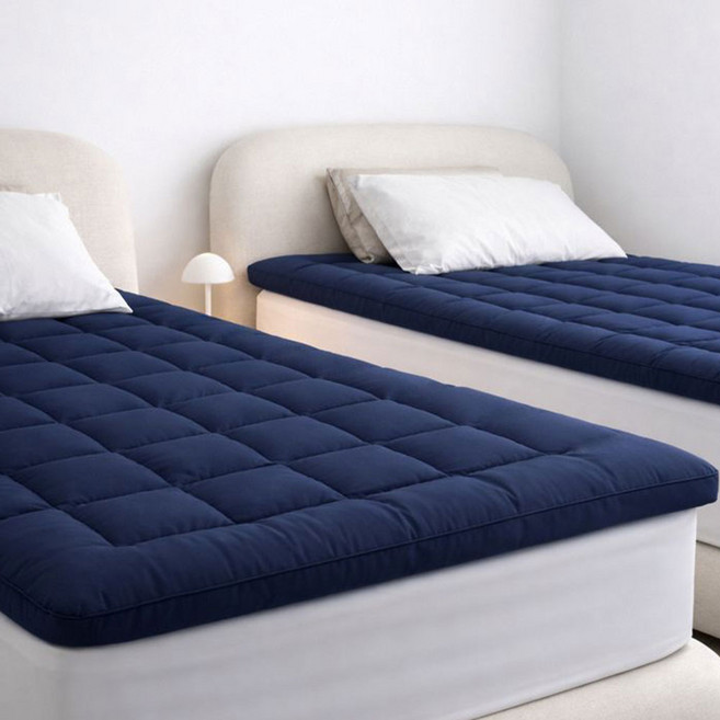 [세탁망 증정] 누잠 토퍼 매트리스_ 슈퍼싱글/퀸 단품, 네이비(남색)